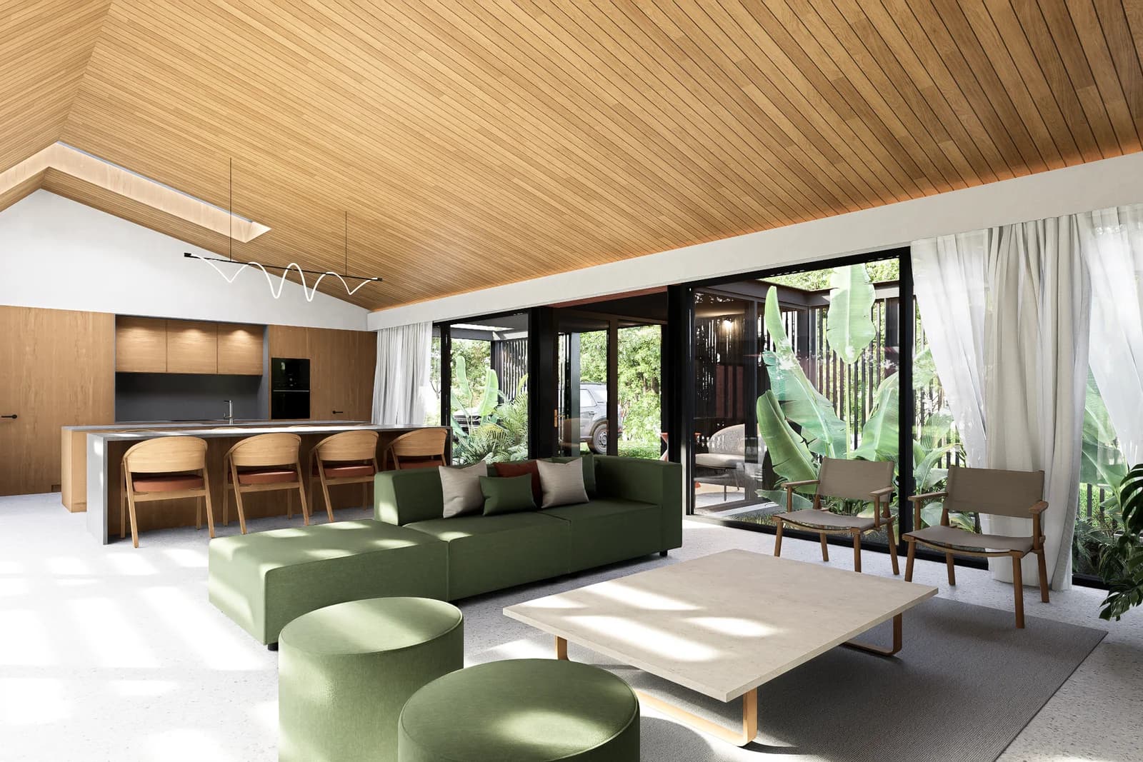 Living comedor cocina Casa J
