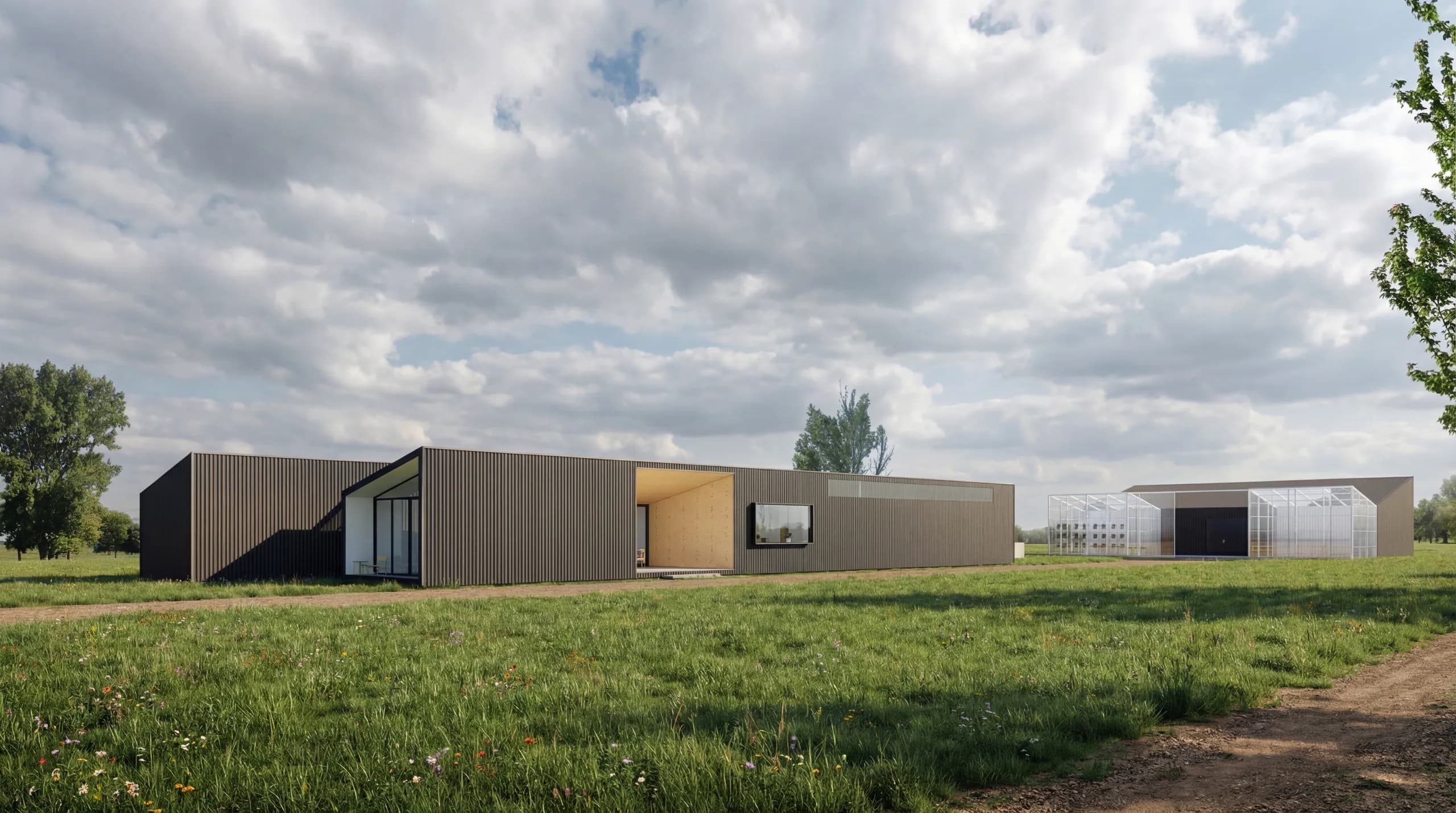 Galería de acceso a la vivienda Chacra la Social